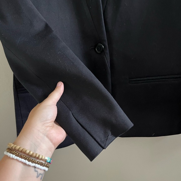 Jenni Kayne Blazer Black Woman's Medium NWOT Cotton Linen Classic‎ Business - Picture 4 of 8